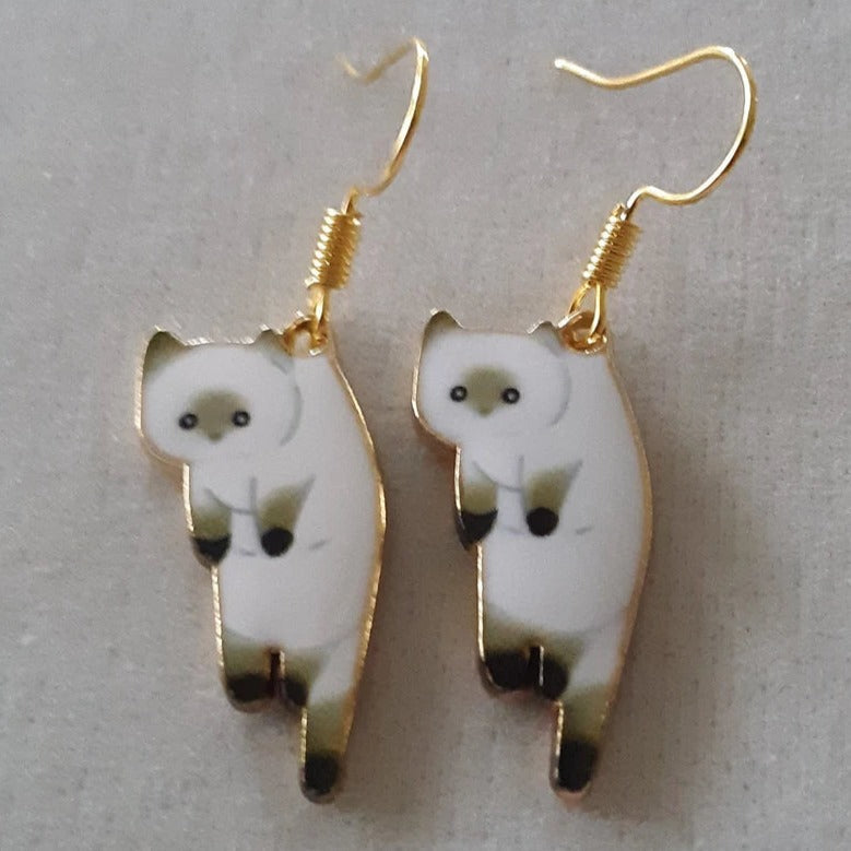 Pendientes colgantes con forma de gatos