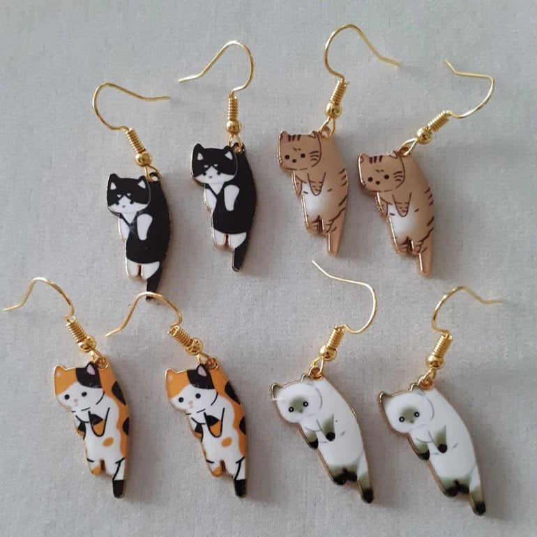 Pendientes colgantes con forma de gatos