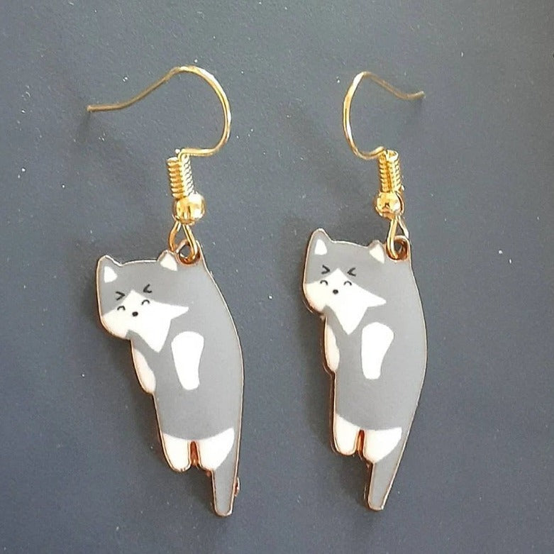 Pendientes colgantes con forma de gatos