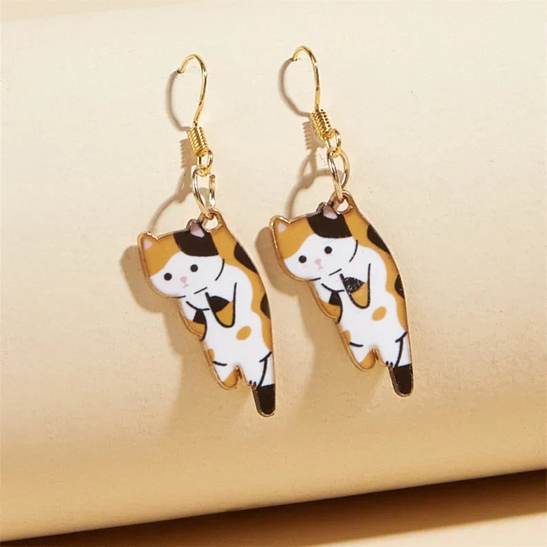 Pendientes colgantes con forma de gatos