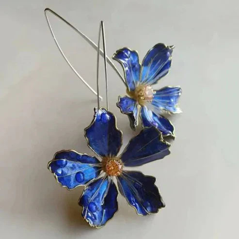 Pendientes Vintage Flor Azul