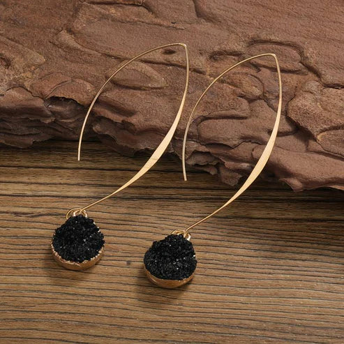 Pendientes vintage en dorado y negro