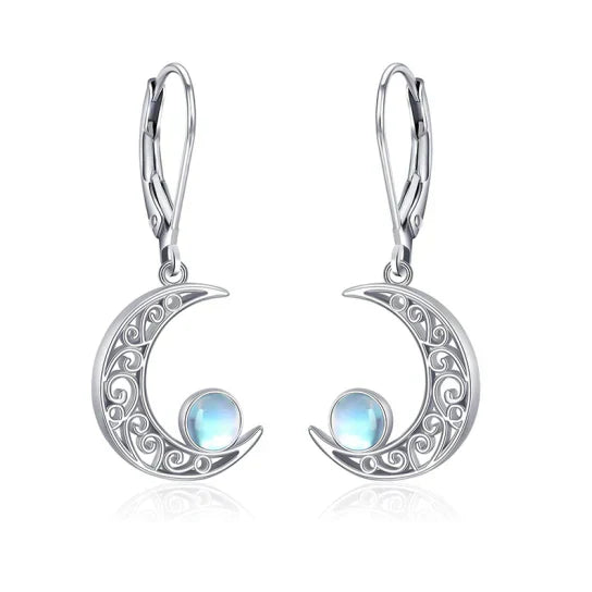 Elegantes pendientes de piedra lunar