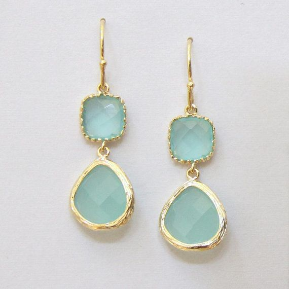 Pendientes vintage con turquesa y piedra lunar