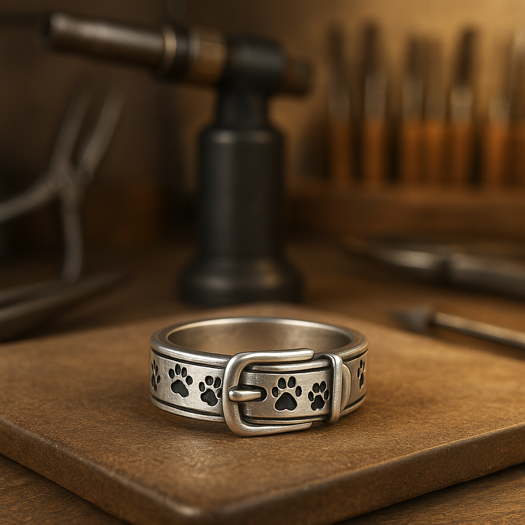Anillo Coleira De Perro Elegante