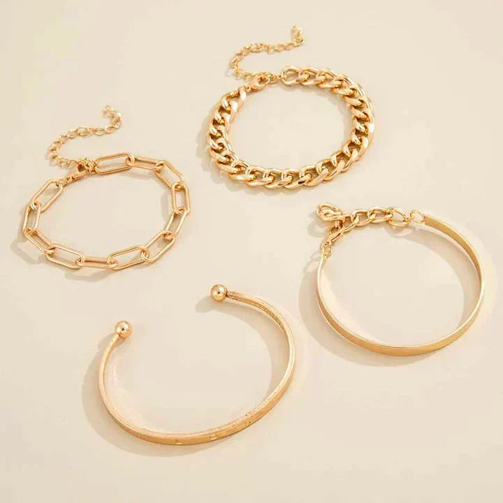 Conjunto de Pulseras Elena | Oro