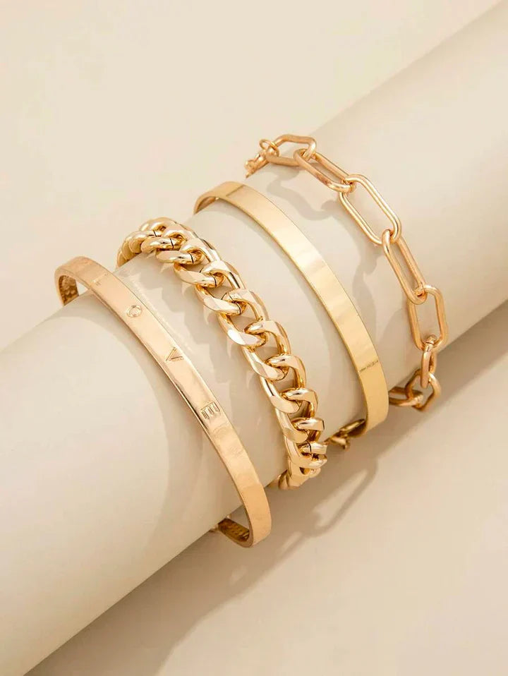 Conjunto de Pulseras Elena | Oro